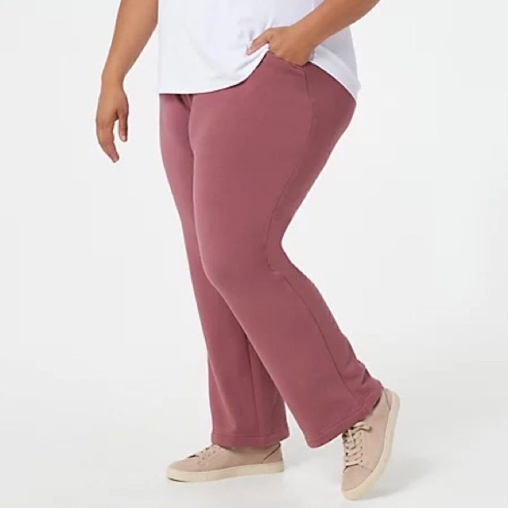 Denim & Co. Active Lush Lined Jersey Lightly Boot Pant - Picture 2 of 4